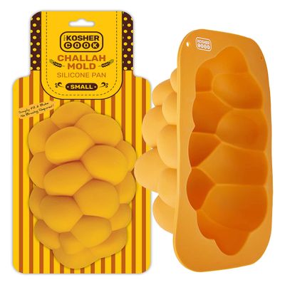 The Kosher Cook Silicone Braided Challah Mold - Small - Braided Oval Challah Pan - Challah Bread Baking Mold - No Shaping Required