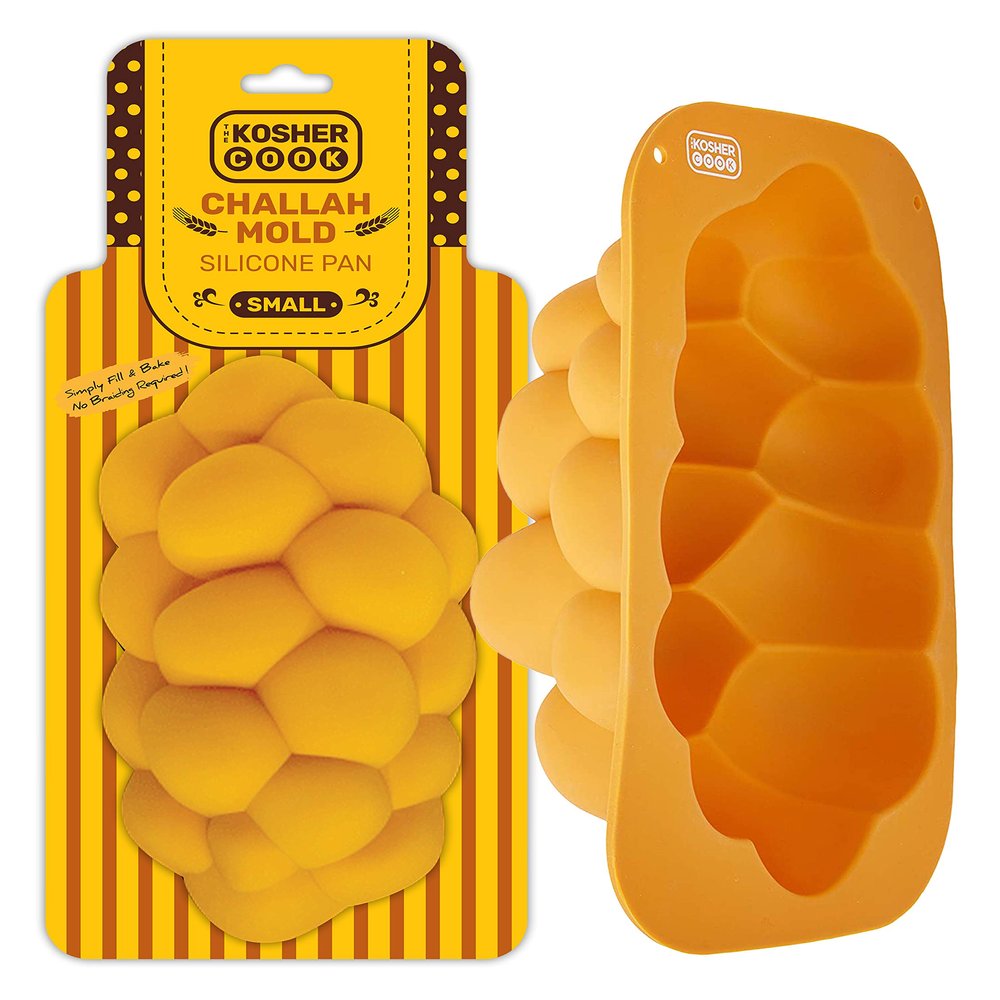 The Kosher Cook Silicone Braided Challah Mold - Small - Braided Oval Challah Pan - Challah Bread Baking Mold - No Shaping Required