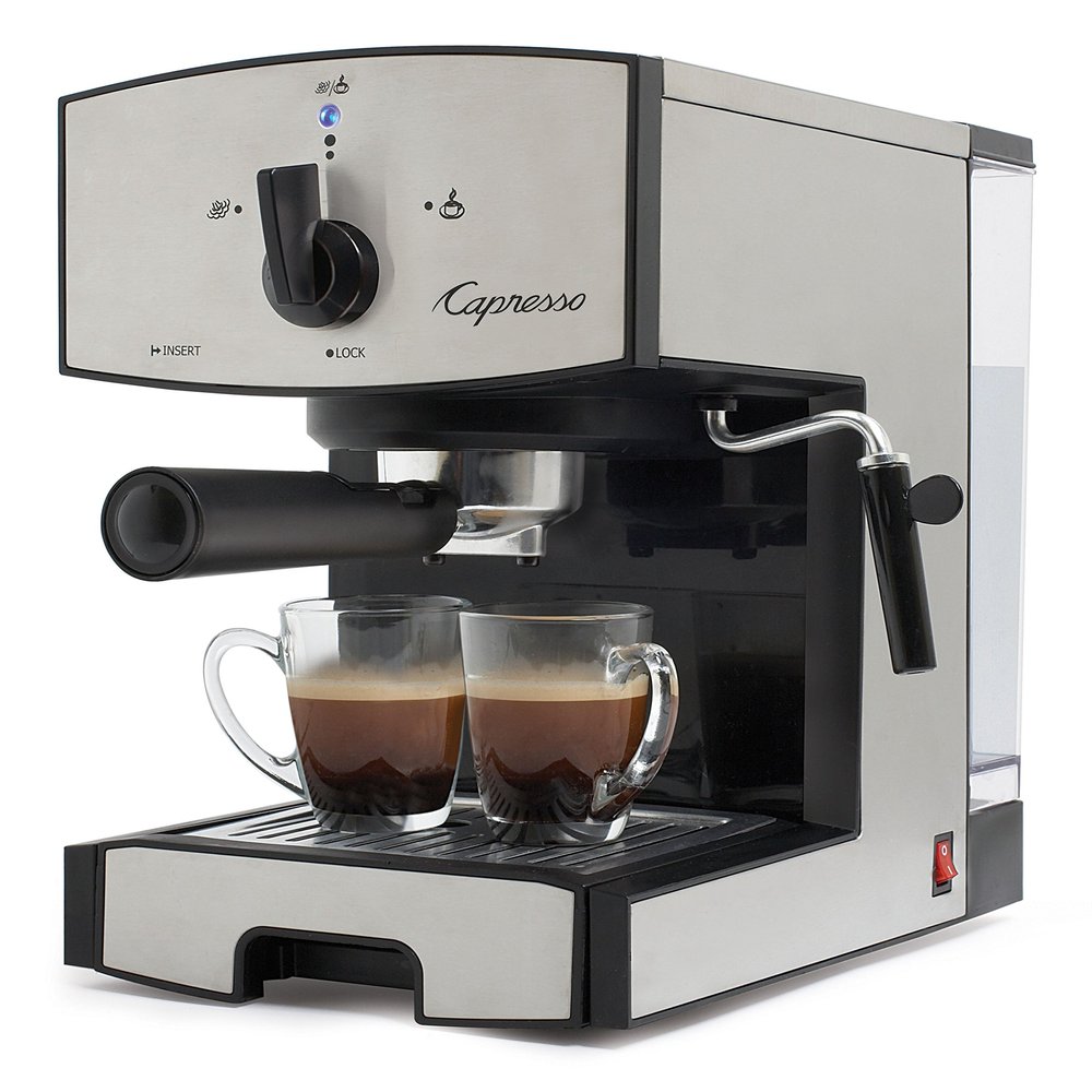 Capresso 117.05 Stainless Steel Pump Espresso and Cappuccino Machine EC50, Black/Stainless