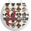YouCustomizeIt Personalized Hipster Dogs Toilet Seat Decal - Round view 1