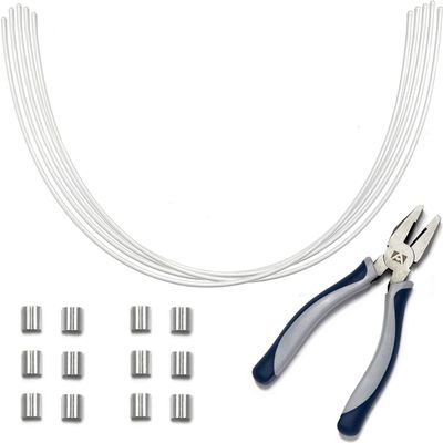 TetherTies Cable Organization, DIY Tether Kit - Customizable Cable Tethers for Computers, Adapters & Dongles - Easy Self Installation Tether Cables with Free Crimping Tool (White 30 Pk, 12 inch)