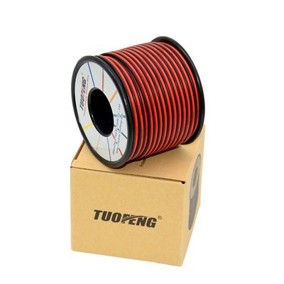 20 awg Wire Silicone Electrical Wire 200 feet Reel [Black 100 ft Red 100 ft] 2 Conductor Parallel Wire 20 Gauge Flexible Stranded Tinned Copper Wire(OD:1.8mm)