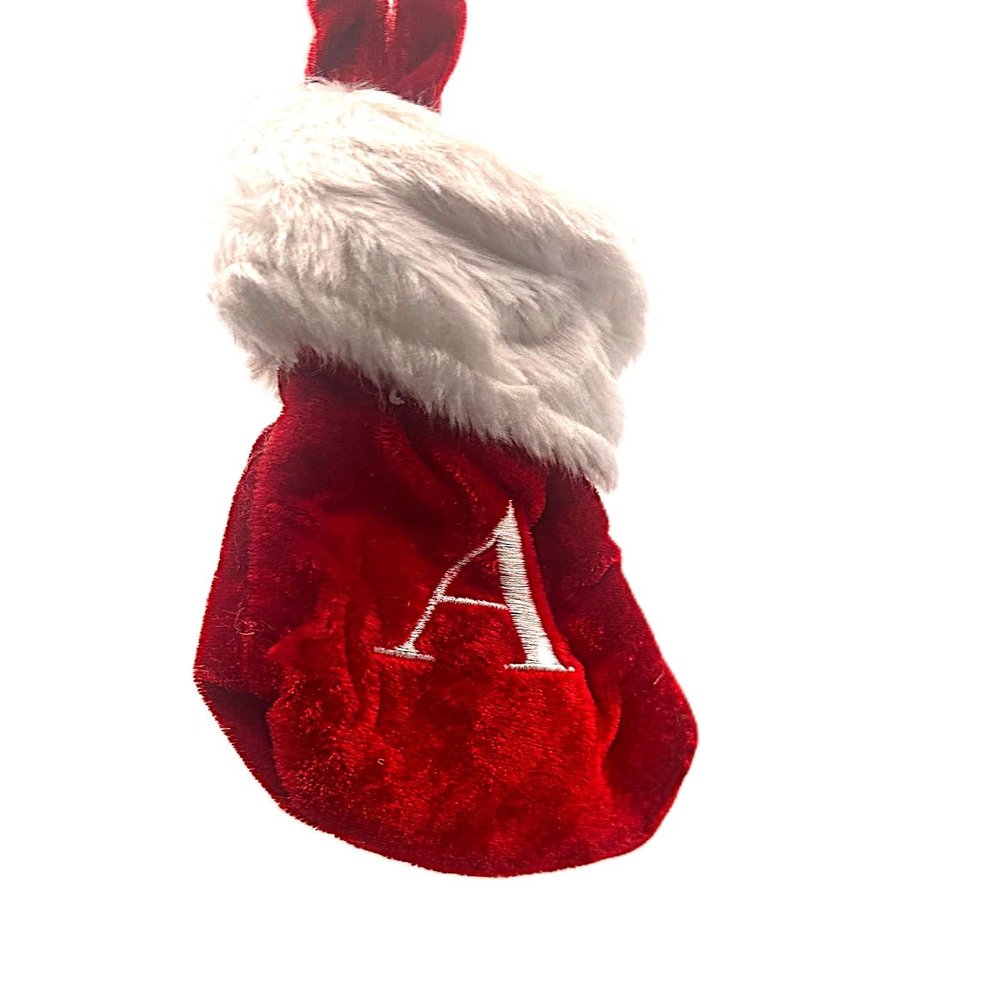 Monogrammed "A" Miniature Stocking