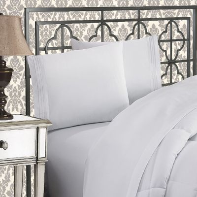 Elegant Comfort 1500 Premier Hotel Quality 4-Piece Bed Sheet Sets, Deep Pockets - Luxurious Wrinkle Free & Fade Resistant, California King, White