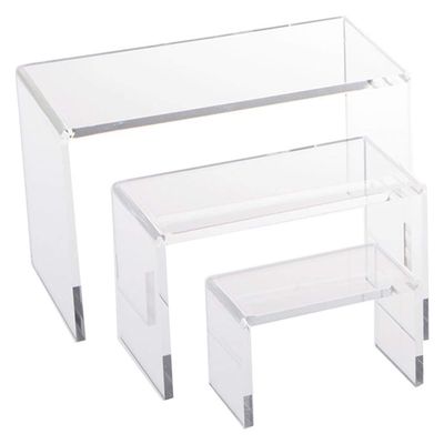 TRIPAR Set of 3 Medium Low Profile Clear Acrylic Riser for Photos, & Artwork