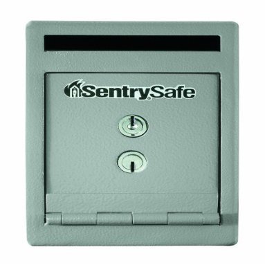 Sentry Safe UC-025K Dual Key Lock Under Counter Safe - 7 L - Key Lock - 8.5" x 6" x 12.3" - Gray