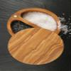 Swissmar Siena Olive Wood Salt Keeper  Small Container with Magnetic Swivel Lid, Single Compartment Countertop Jar for Sugar, Spices & Seasoning Storage, Kitchen Cooking Canister, 4.2 oz / 124 ml view 2