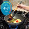 6 Pcs Cookward Silicone Cooking Utensils Set-Natural Wood Kitchen Utensils  Eco Friendly & BPA Free, Non-Scratch & Non-Stick Easy Grip -Dark gray view 3