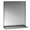 Bobrick 165 Series 430 Stainless Steel Channel Frame Glass Mirror, Bright Finish, 18" Width x 24" Height view 1