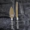 Lolasaturdays Wedding Party Cake Knife Server Set with Faux Crystal Handle and diamond accents view 2