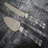 Lolasaturdays Wedding Party Cake Knife Server Set with Faux Crystal Handle and diamond accents view 3