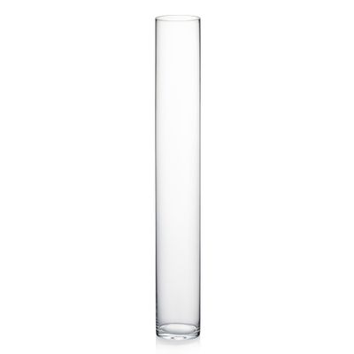 WGVI Quality Thick Weighted Tall Clear Cylinder Glass Vases, 4" W x 28" H, Flower Arrangement Floating Candle Holders Wedding Centerpieces Event Floral Container Floor Display Home Dcor, 1 Piece