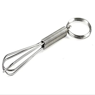 Zittop Mini Whisk Keychain Novelty for Chef Cook Foodie, Silver
