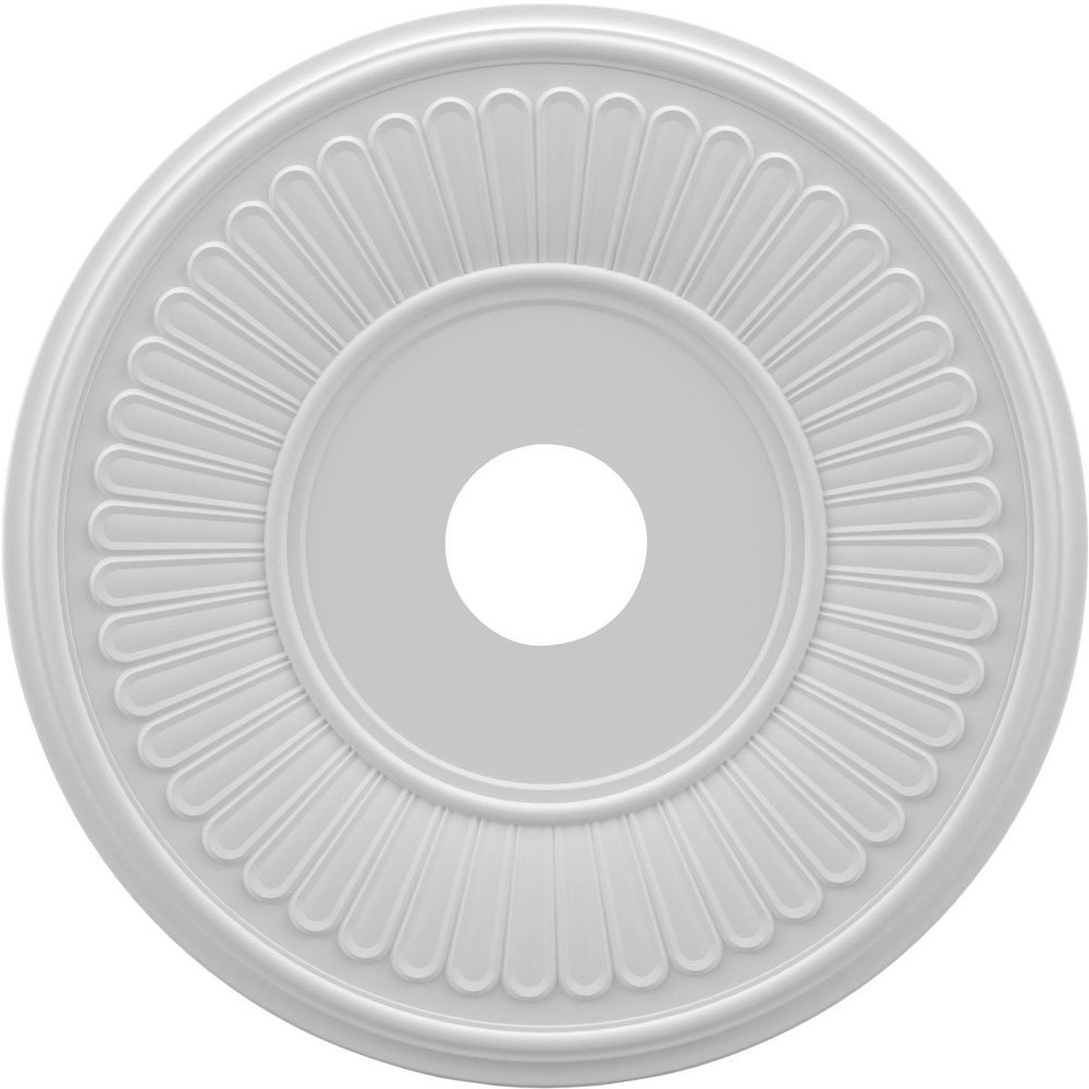 Ekena Millwork CMP19BE Berkshire Thermoformed PVC Ceiling Medallion (Fits Canopies up to 8 3/8"), 19"OD x 3 1/2"ID x 1"P
