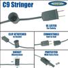 C9 Multi Christmas Light Set - Outdoor/Indoor Hanging Lights - Roofline/Patio String - Green Wire - 25 Ft view 4