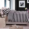 NTBAY 3 Pieces Duvet Cover Set King Size, Reversible Zipper Comforter Cover with 4 Corner Ties and 2 Pillow Shams, Soft Brushed Microfiber Comforter Cover Set with Black and White Striped Printed view 1