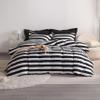 NTBAY 3 Pieces Duvet Cover Set King Size, Reversible Zipper Comforter Cover with 4 Corner Ties and 2 Pillow Shams, Soft Brushed Microfiber Comforter Cover Set with Black and White Striped Printed view 2