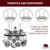 Vdomus Heavy-Duty Hanging Pot Rack - 33x17 Inches - Stylish Black Alloy Steel Ceiling Storage with 15 Hooks - Organize Kitchen Cookware and Utensils - Space-Saving Mounted Overhead Holder view 3