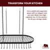 Vdomus Heavy-Duty Hanging Pot Rack - 33x17 Inches - Stylish Black Alloy Steel Ceiling Storage with 15 Hooks - Organize Kitchen Cookware and Utensils - Space-Saving Mounted Overhead Holder view 4