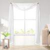 Elegant Comfort Lightweight Sheer Voile Window Scarf Valance - 216 Inch Long - 1 panel Long Sheer Curtain for Living Room, Event Decor, Bedroom, (1 Piece) 55" X 216'' Long, White view 1