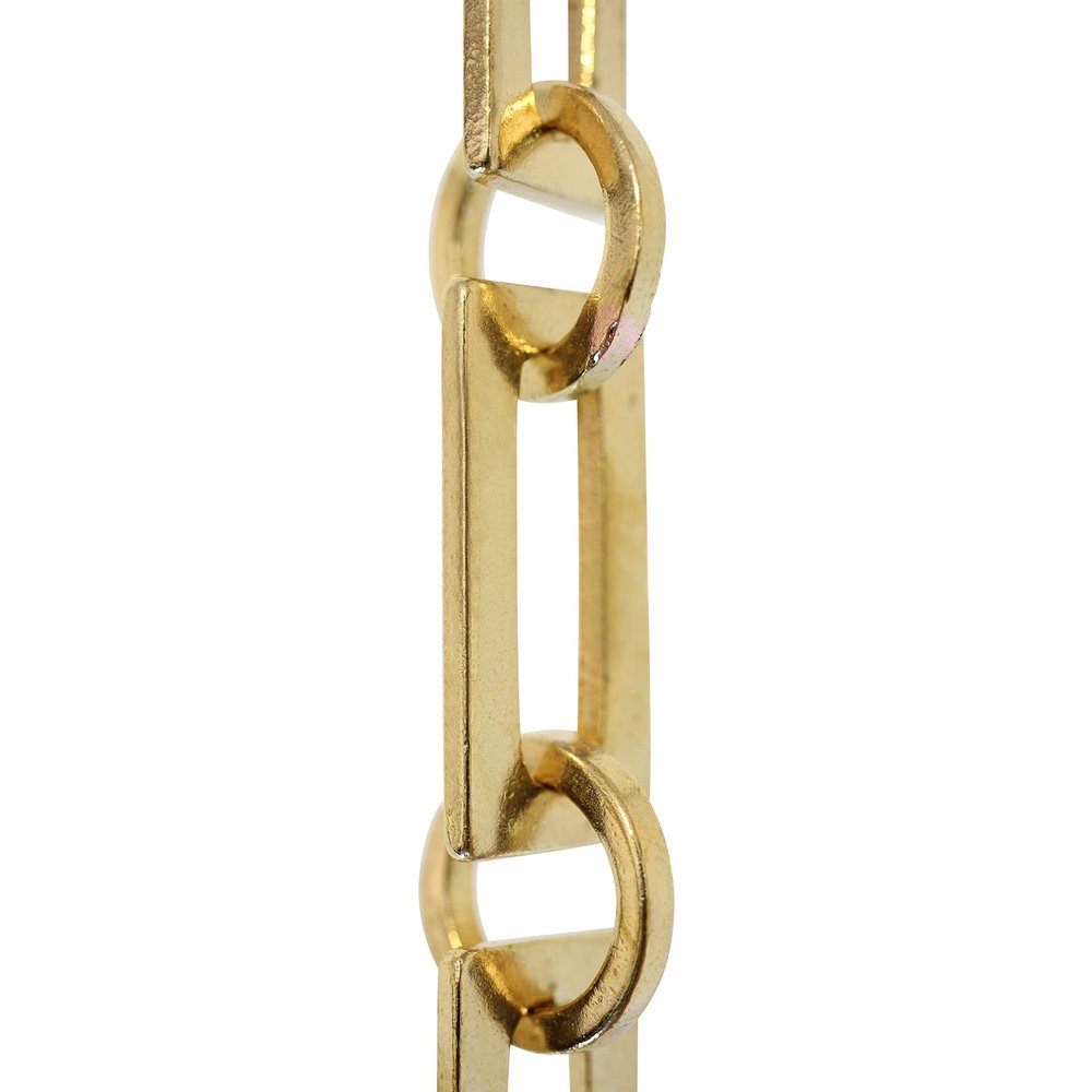 RCH Hardware CH-12-PB-3 Decorative Solid Chain for Hanging Chandeliers and Pendant Lighting-Rectangular and Circular Design Unwelded Links