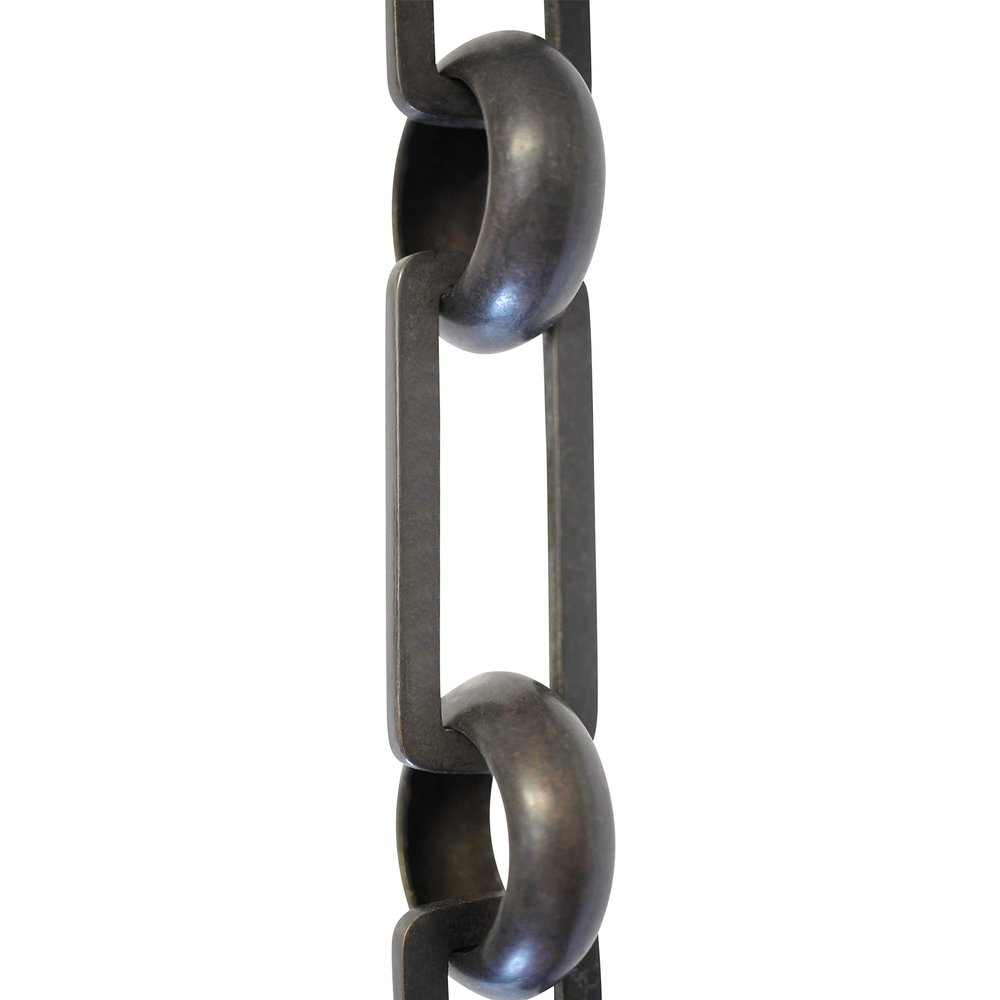 RCH Hardware CH-19-OBB-3 Decorative Oil Bronzed Black Solid Brass Chain for Hanging, Lighting-Rectangles with Rounded Edge and Unwelded Links (3 ft/1 Yard)