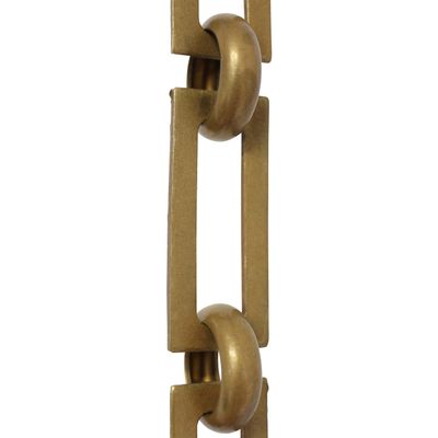 RCH Hardware CH-01-AB-3 Decorative Antique Solid Brass Chain for Hanging, Lighting - Rectangular Square Edge and Unwelded Links (3 ft/1 Yard)