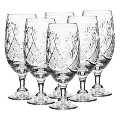 Russian Cut Crystal Cognac Snifters 300ml/10oz Hand Made Set of 6