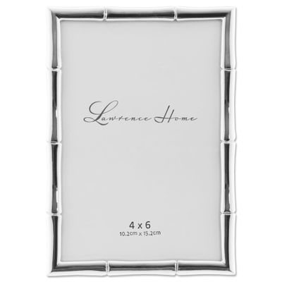 Lawrence 710146 Silver Metal Bamboo 4x6 Picture Frame