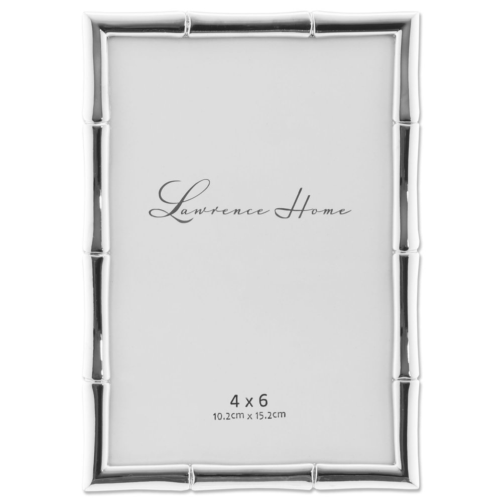 Lawrence 710146 Silver Metal Bamboo 4x6 Picture Frame