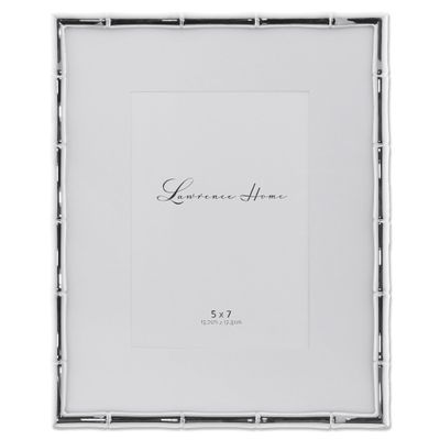 Lawrence Frames Bamboo Design Metal Frame, 8x10, Matted 5x7, Silver