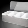 New Star Foodservice 48032 Stainless Steel Condiment Dispenser with 5 Compartments (No Ice Tray) view 3