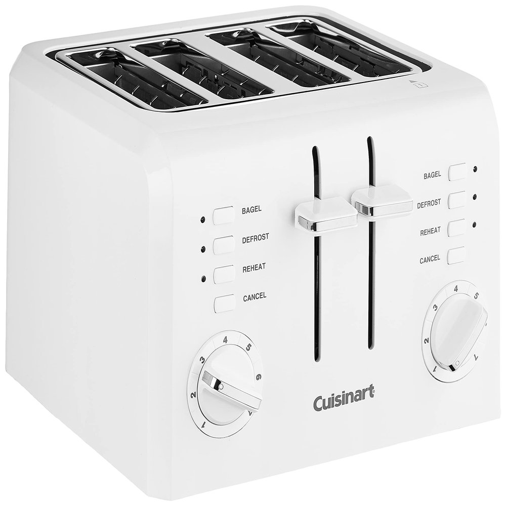 Cuisinart 4-Slice Compact Plastic Toaster, White, CPT-142P1