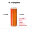 Split Shooters Divided Test Tube Plastic Shot Glasses  Clear Plastic Jager Bomb Chaser Shot Glass Glasses Cups  Fun Unique Glasses for Events Birthday Bachelor Bachelorette Parties - Set of 24 view 2
