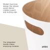 Umbra Woodrow 2-Gallon Modern Wooden Trash Can Wastebasket, Attractive Bin for Garbage or Recycling, Suitable for Home or Office, White/Natural view 2