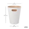 Umbra Woodrow 2-Gallon Modern Wooden Trash Can Wastebasket, Attractive Bin for Garbage or Recycling, Suitable for Home or Office, White/Natural view 3