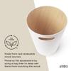 Umbra Woodrow 2-Gallon Modern Wooden Trash Can Wastebasket, Attractive Bin for Garbage or Recycling, Suitable for Home or Office, White/Natural view 4