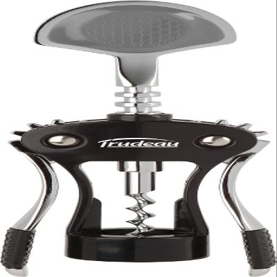 Trudeau Wine Opener Maison Deluxe Wing Corkscrew, Medium, Silver/Black