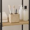 Creative Home Natural Champagne Marble Toothbrush Holder for Bathrooms, Rectangular Bathroom Countertop Organizer, Makeup Brush Holder, 5.5 x 2.6 x 4.5 Inch, Beige view 4