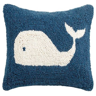 Peking Handicraft 30JSS757C12OB Whale Hook Pillow, 8X12 Throw Pillow