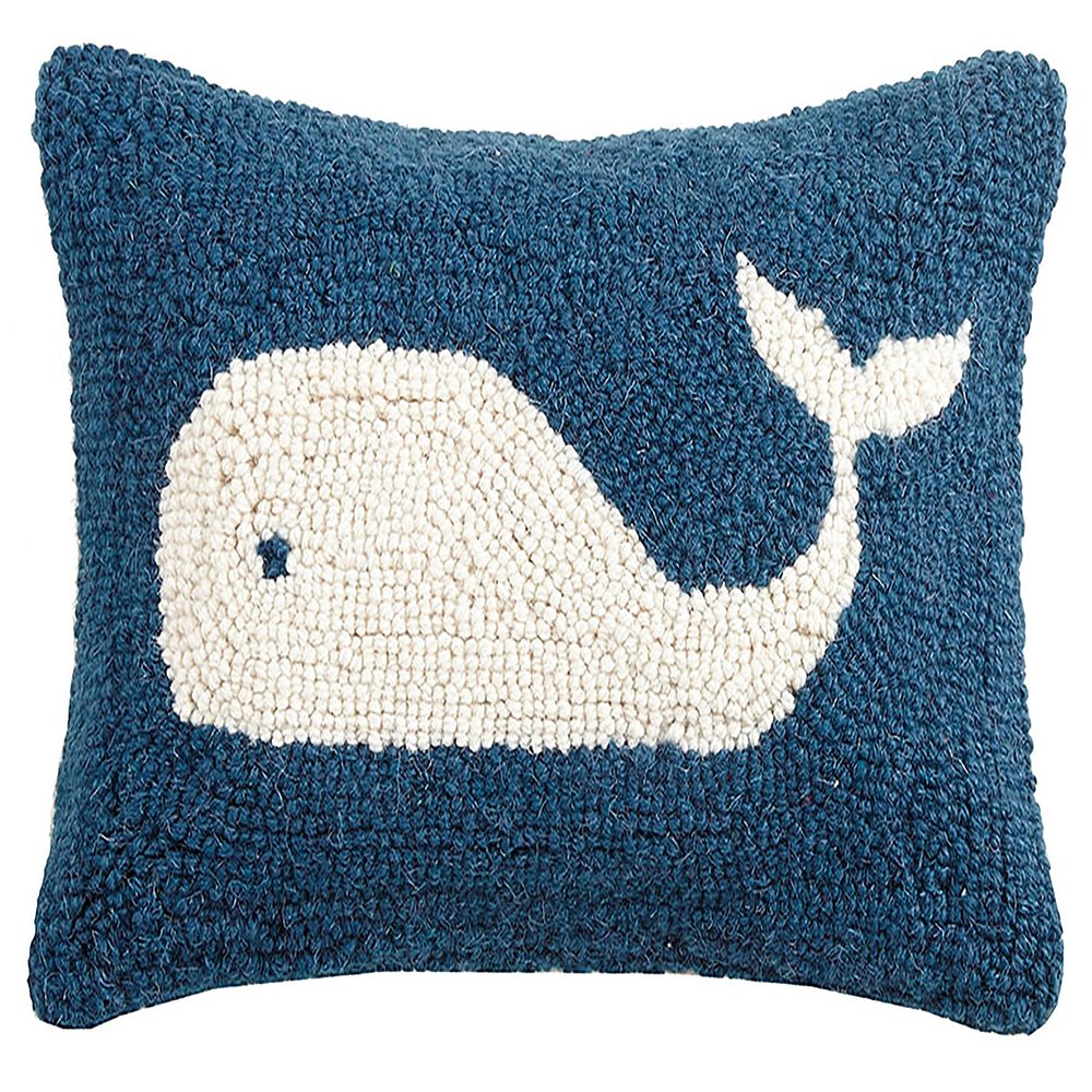 Peking Handicraft 30JSS757C12OB Whale Hook Pillow, 8X12 Throw Pillow