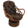 Blazing Needles Solid Twill Swivel Rocker Chair Cushion, 48" x 24", Chocolate view 1