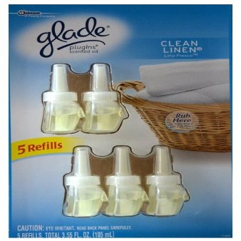 Glade Plugins Scented Oil Clean Linen 1 Warmer 6 Refills ( 2 Pack )