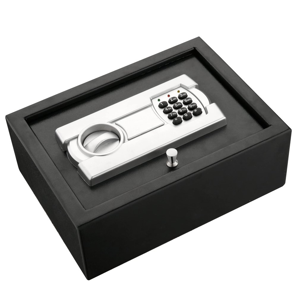 Paragon Safes SAFES 7730 Digital Security Drawer Safe with 2 Keys  Solid Steel Lockbox for Drawer, Closet, or Vehicle (Dark Gray), 83-DT5914