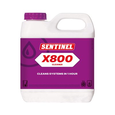 Sentinel - X800 Fast Acting Cleaner 1L, targeted central heating system cleaning inside an hour, restores system efficiency by targeting corrosion debris, ideal for hot and cold systems