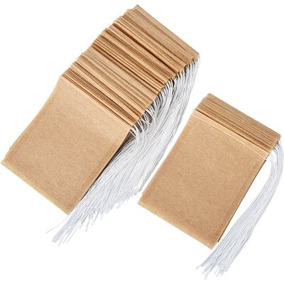 BBTO 200 Pack Disposable Tea Filter Bags with Drawstring 2.36 x 3.15 Inches Burlywood for Loose Leaf Tea and Herb Infuser Drawstring Seal Filters Empty Tea Bag