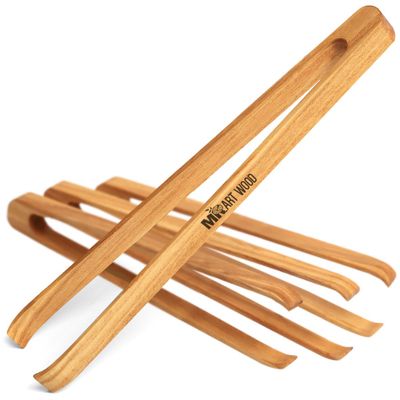 4 Pcs Wooden Toaster Tongs | 6-Inch Premium Maple Kitchen Utensils | Easy-Grip, Anti-Slip Design for Toast, Fruits, Bread, Pickles, Bacon, BBQ, and Parties