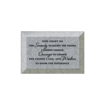 DEXSA Serenity Prayer Beveled Glass Plaque with Easel | Made in the USA
