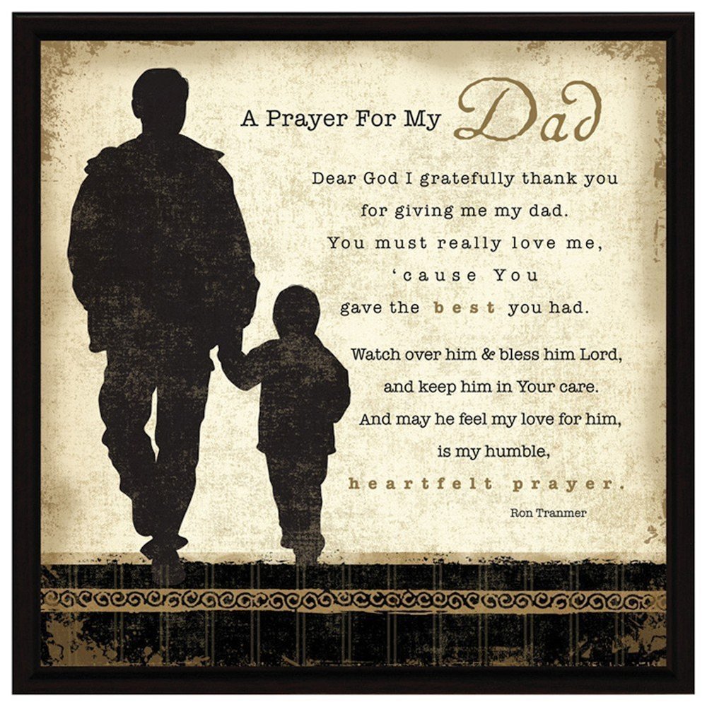 Dexsa Prayer for My Dad Wood Frame Easel Plaque for Fathers Day, Birthday Gift for Dad | Made in USA | Bonus Dad Gift, Father-in-Law Picture Frame | Best Dad Plaque from Son or Daughter | 7.5x7.5 in