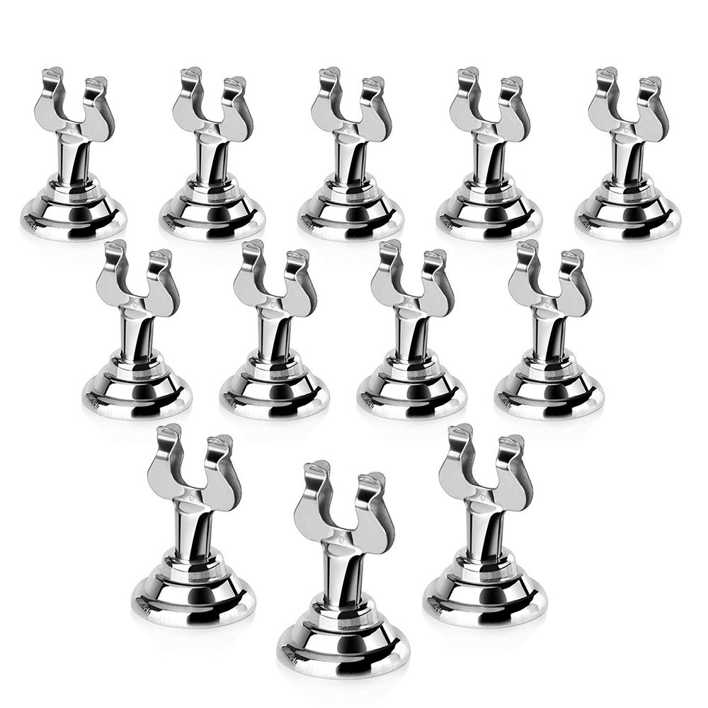 New Star Foodservice 23428 Triton Harp Clip Style, Place Card/Table Number Holder, 1.5 Inch, Silver, Set of 12, 23411